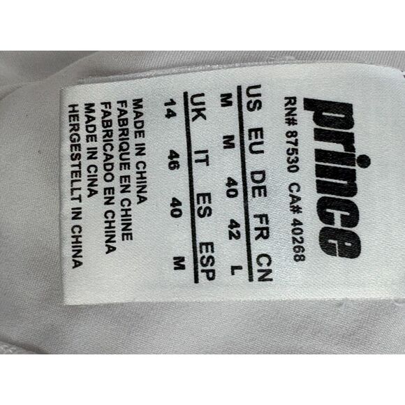 Prince White Tank Blue Trim Size M Workout Top Classy Tennis Gym Workout - Picture 6 of 10